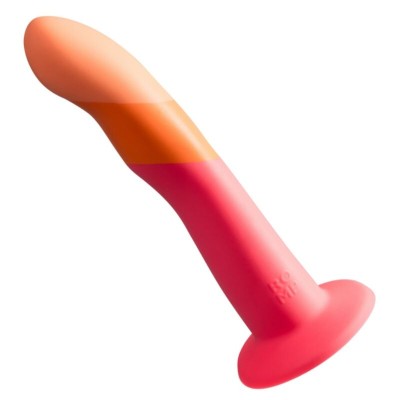 ROMP - DIZI DILDO DE SILICONE COM VENTOSA TRICOLOR 18 CM - D-245882 - Dona Pimenta