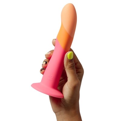ROMP - DIZI DILDO DE SILICONE COM VENTOSA TRICOLOR 18 CM - D-245882 - Dona Pimenta