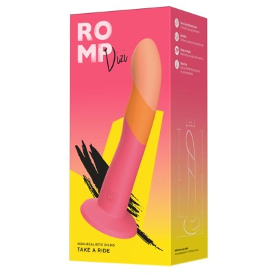 ROMP - DIZI DILDO DE SILICONE COM VENTOSA TRICOLOR 18 CM - D-245882 - Dona Pimenta