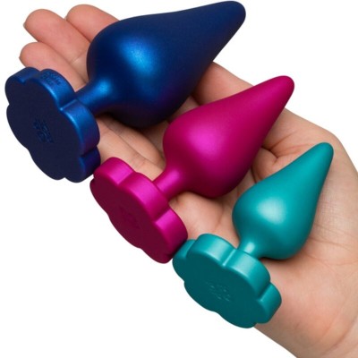 ROMP - KIT DE TREINAMENTO ANAL LUSTER P/M/G COM BASE EM FORMATO DE FLOR - D-245861 - Dona Pimenta