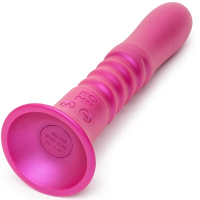 ROMP - JIGGLE VIBRADOR COM MOVIMENTOS PARA CIMA E PARA BAIXO COM VENTOSA ROSA - D-245860 - Dona Pimenta