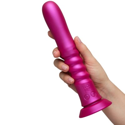 ROMP - JIGGLE VIBRADOR COM MOVIMENTOS PARA CIMA E PARA BAIXO COM VENTOSA ROSA - D-245860 - Dona Pimenta