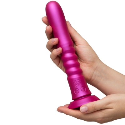 ROMP - JIGGLE VIBRADOR COM MOVIMENTOS PARA CIMA E PARA BAIXO COM VENTOSA ROSA - D-245860 - Dona Pimenta