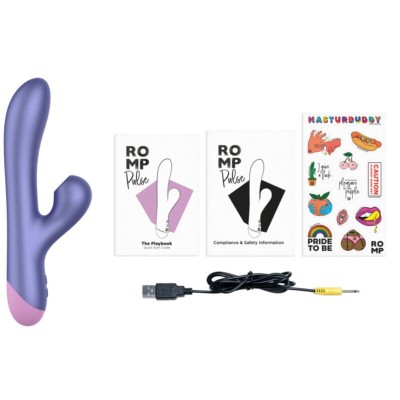 ROMP - PULSE RABBIT VIBRADOR DUPLO PARA PONTO G AZUL ELÉTRICO - D-245866 - Dona Pimenta