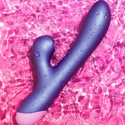 ROMP - PULSE RABBIT VIBRADOR DUPLO PARA PONTO G AZUL ELÉTRICO - D-245866 - Dona Pimenta