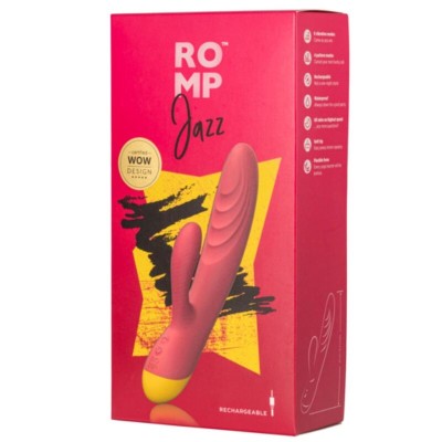 ROMP - JAZZ VIBRADOR COELHO RECARREGÁVEL VERMELHO - D-245870 - Dona Pimenta