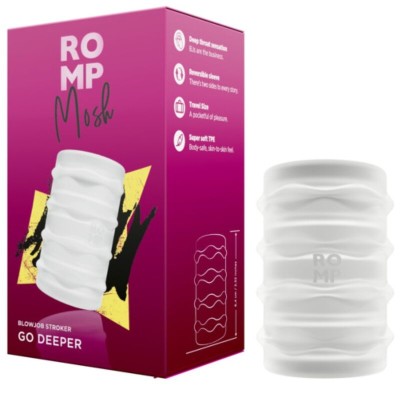 ROMP - MOSH MASTURBADOR MASCULINO TRANSPARENTE COM BAINHA REVERSÍVEL DE 6 CM - D-245890 - Dona Pimenta