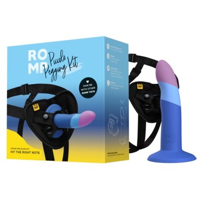 ROMP - PICCOLO DILDO DE SILICONE COM VENTOSA TRICOLORIDA 14 CM - D-245886 - Dona Pimenta