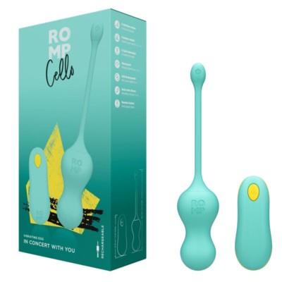 ROMP - CELLO OVO VIBRATÓRIO MULTIFUNCIONAL TURQUESA COM CONTROLE REMOTO - D-245875 - Dona Pimenta