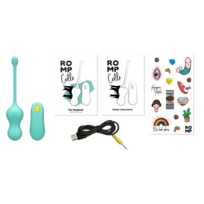 ROMP - CELLO OVO VIBRATÓRIO MULTIFUNCIONAL TURQUESA COM CONTROLE REMOTO - D-245875 - Dona Pimenta