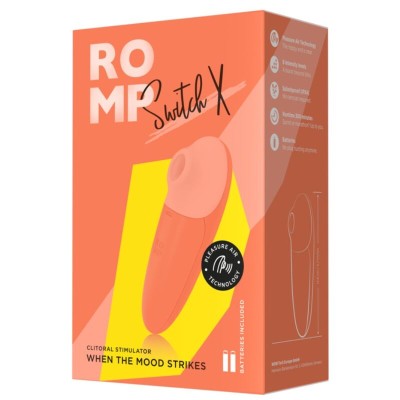 ROMP - SWITCH X ESTIMULADOR CLITORIAL 6 NÍVEIS LARANJA - D-245883 - Dona Pimenta