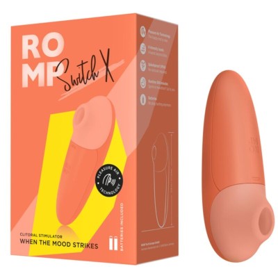 ROMP - SWITCH X ESTIMULADOR CLITORIAL 6 NÍVEIS LARANJA - D-245883 - Dona Pimenta