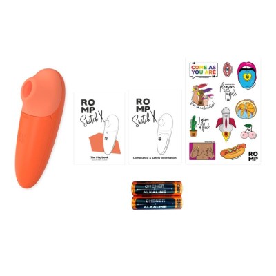 ROMP - SWITCH X ESTIMULADOR CLITORIAL 6 NÍVEIS LARANJA - D-245883 - Dona Pimenta