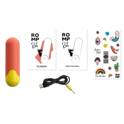 ROMP - RIOT MULTIFUNCIONAL VIBRATÓRIO BULLET LARANJA + AMARELO - D-245887 - Dona Pimenta