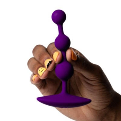 ROMP - AMP CONTAS ANAL DE SILICONE FLEXÍVEIS ROXAS 12,5 CM ROXAS - D-245888 - Dona Pimenta