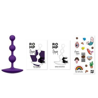 ROMP - AMP CONTAS ANAL DE SILICONE FLEXÍVEIS ROXAS 12,5 CM ROXAS - D-245888 - Dona Pimenta