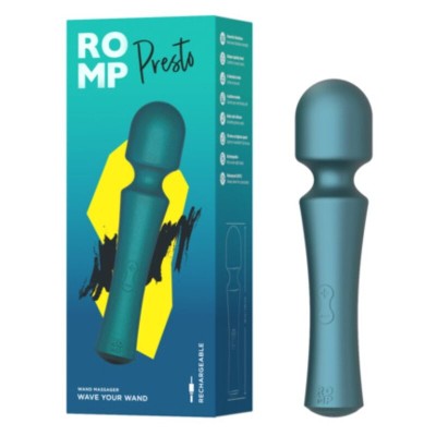 ROMP - PRESTO MINI WAND VIBRATOR COM CABEÇA FLEXÍVEL VERDE - D-245869 - Dona Pimenta