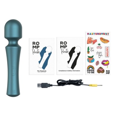 ROMP - PRESTO MINI WAND VIBRATOR COM CABEÇA FLEXÍVEL VERDE - D-245869 - Dona Pimenta