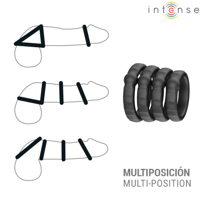 INTENSE - MICHIEL CONJUNTO DE 4 ANÉIS PENIANOS MODELO 10 - D-245149 - Dona Pimenta