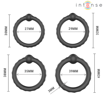 INTENSE - MICHIEL CONJUNTO DE 4 ANÉIS PENIANOS MODELO 10 - D-245149 - Dona Pimenta