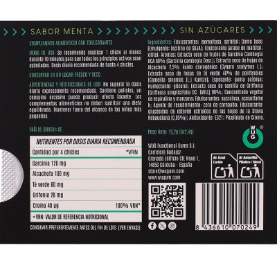WUG DIET - GOMA DE HORTELÃ FUNCIONAL SEM AÇÚCAR, EM CARTELA COM 8 UNIDADES - D-246173 - Dona Pimenta