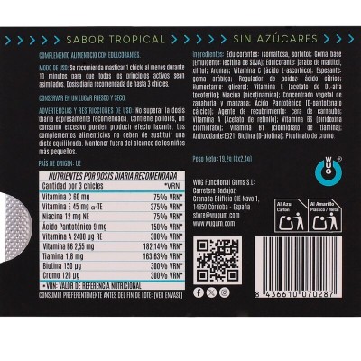 WUG MULTIVIT - MULTIVITAMÍNICO FUNCIONAL SABOR TROPICAL, 8 UNIDADES EM CARTELA - D-246177 - Dona Pimenta