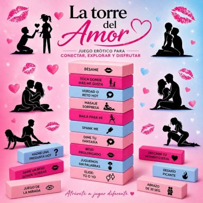DIABLO PICANTE - JOGO DA TORRE DO AMOR - VERSÃO EM ESPANHOL - D-245893 - Dona Pimenta