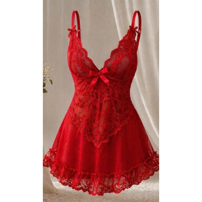 LIVCO CORSETTI FASHION - CONJUNTO NUIT CAMISETA + CALCINHA VERMELHA 2028 P/M - D- 245754 - Dona Pimenta