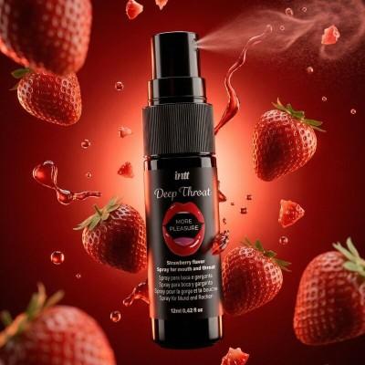 INTT - SPRAY ORAL PARA GARGANTA PROFUNDA COM MAIS PRAZER SABOR MORANGO - D-246181 - Dona Pimenta