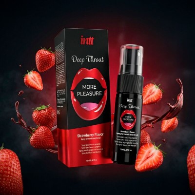 INTT - SPRAY ORAL PARA GARGANTA PROFUNDA COM MAIS PRAZER SABOR MORANGO - D-246181 - Dona Pimenta