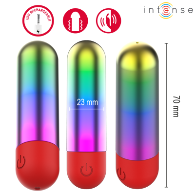 INTENSE - DEBBIE RAINBOW CLITORIS VIBRATÓRIO BULLET - D-245696 - Dona Pimenta