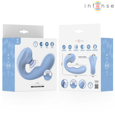 INTENSE - GINA - ESTIMULADOR CLITORIAL MULTIFUNCIONAL AZUL - D-246251 - Dona Pimenta