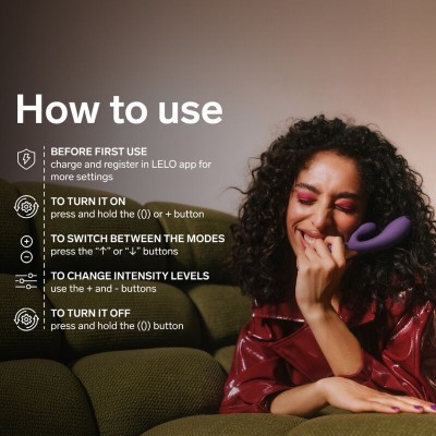 LELO - INA THRUST RABBIT VIBRADOR DE EMPURRA ROXO - D-246219 - Dona Pimenta