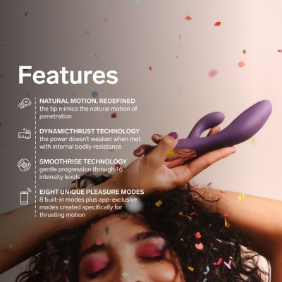 LELO - INA THRUST RABBIT VIBRADOR DE EMPURRA ROXO - D-246219 - Dona Pimenta