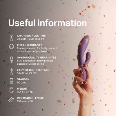 LELO - INA THRUST RABBIT VIBRADOR DE EMPURRA ROXO - D-246219 - Dona Pimenta