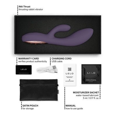 LELO - INA THRUST RABBIT VIBRADOR DE EMPURRA ROXO - D-246219 - Dona Pimenta