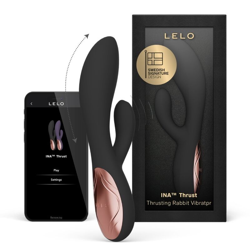 LELO - INA THRUST RABBIT VIBRADOR DE EMPURRAÇÃO PRETO - D-246220 - Dona Pimenta