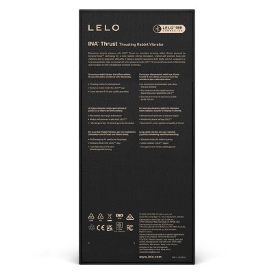LELO - INA THRUST RABBIT VIBRADOR DE EMPURRAÇÃO PRETO - D-246220 - Dona Pimenta