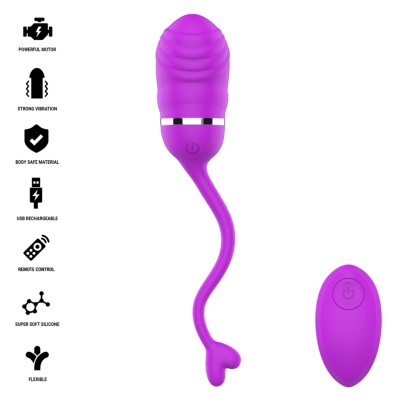 INTENSE - SOOKIE OVO VIBRATÓRIO COM CONTROLE REMOTO ROXO - D-245693 - Dona Pimenta