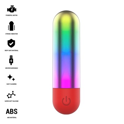 INTENSE - DEBBIE RAINBOW CLITORIS VIBRATÓRIO BULLET - D-245696 - Dona Pimenta