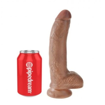KING COCK - DILDO REALISTA COM TESTÍCULOS 22,8 CM - D-246183 - Dona Pimenta