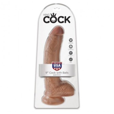 KING COCK - DILDO REALISTA COM TESTÍCULOS 22,8 CM - D-246183 - Dona Pimenta