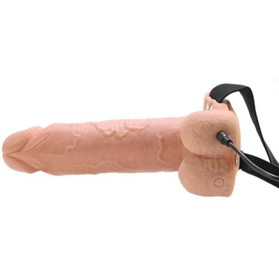FETISH FANTASY SERIES  - STRAP-ON VIBRATÓRIO REALISTA COM BOLAS 17,8 CM - D-246184 - Dona Pimenta