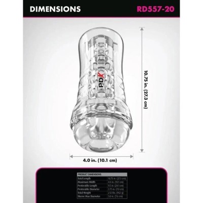 PDX ELITE - VIEWTUBE PLUS STROKER TRANSPARENTE COM ADERÊNCIA FÁCIL E VERSÁTIL 21 CM - D-246203 - Dona Pimenta