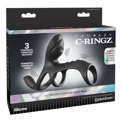 FANTASY C-RINGZ - ULTIMATE COUPLES CAGE MAX ANEL PENIANO VIBRATÓRIO 19,5 CM - D-246207 - Dona Pimenta