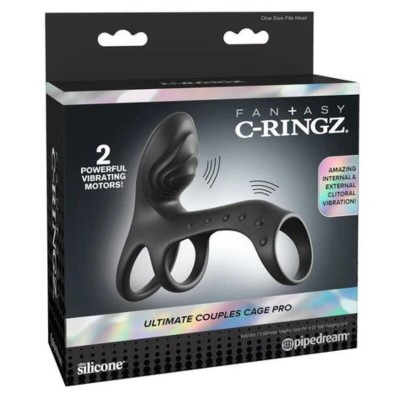 FANTASY C-RINGZ - ULTIMATE COUPLES CAGE PRO ANEL PENIANO VIBRATÓRIO 19,5 CM - D-246208 - Dona Pimenta