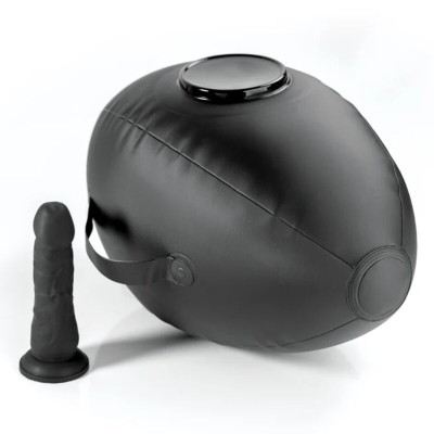 FETISH FANTASY SERIES - BODY DOCK BOLA DE AMOR INFLÁVEL COM DILDO PRETA 41,9 CM - D-246197 - Dona Pimenta