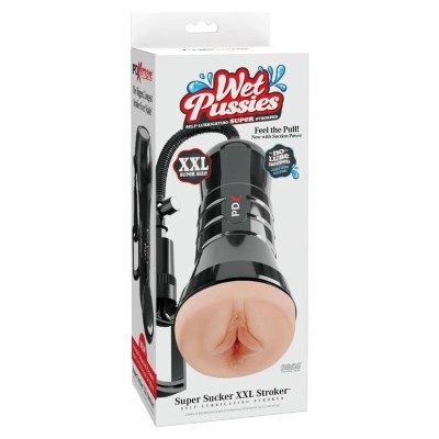 PDX EXTREME - WET PUSSIES SUPER SUCKER XXL LIGHT VAGINA STROKER COM SUCÇÃO 27,3 CM - D-246206 - Dona Pimenta