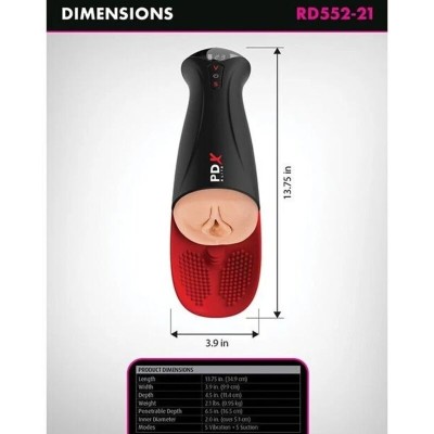 PDX ELITE - FUCK-O-MATIC PRO XL MASTURBADOR AUTOMÁTICO 42 CM - D-246192 - Dona Pimenta
