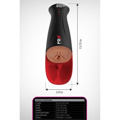 PDX ELITE - FAP-O-MATIC PRO XL VIBRATÓRIO AUTOMÁTICO MARROM 34,9 CM - D-246194 - Dona Pimenta